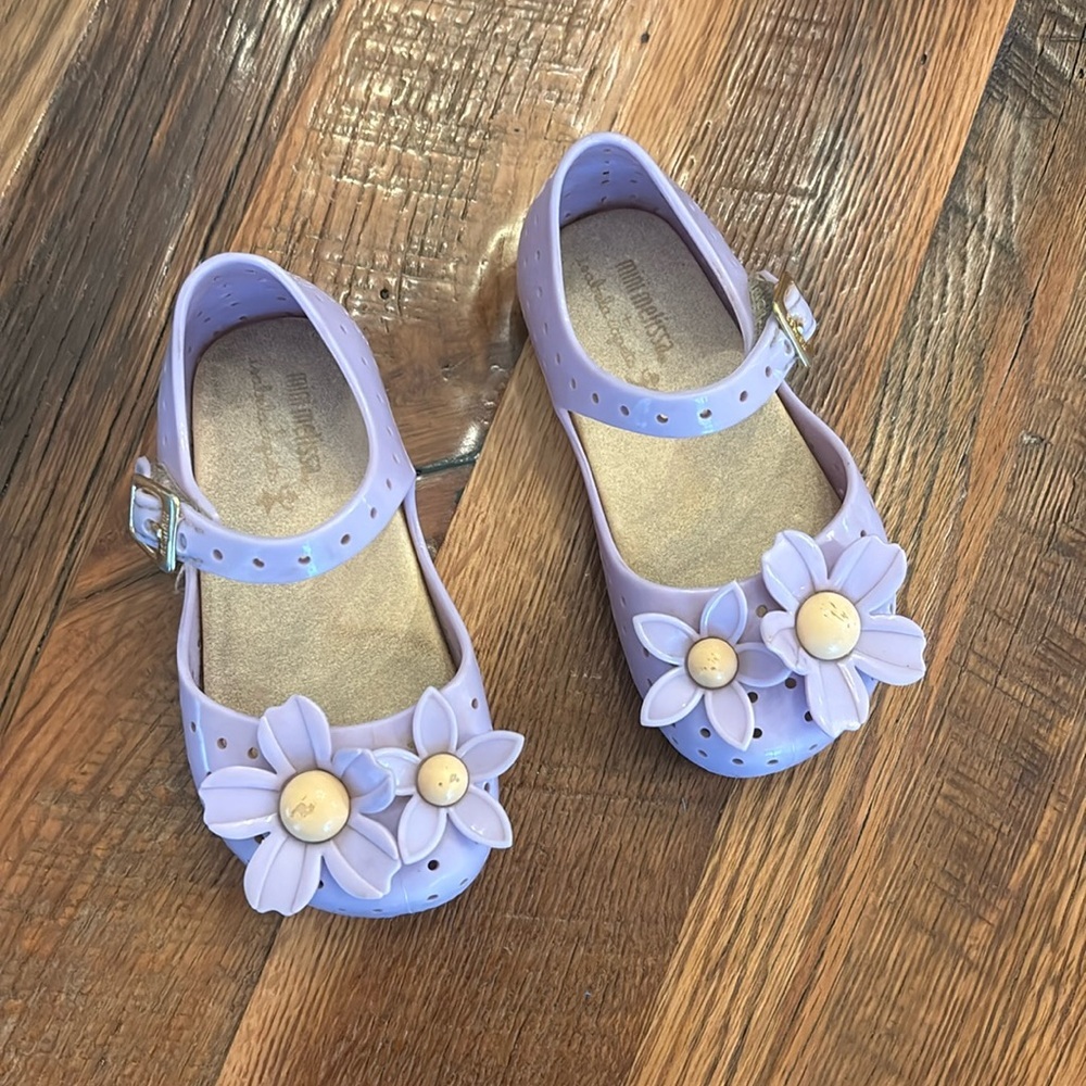 Mini Melissa + Isabella capeto Shoes 7 purple and yellow flower